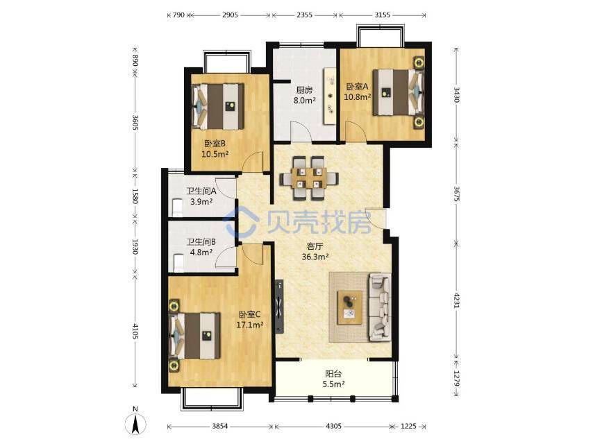 倚楼听雨整租房源3